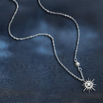 S925 Sterling Silver Moissanite Sun Pendant Necklace