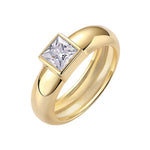 S925 Silver Gold-Plated Moissanite Ring