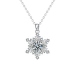 S925 Sterling Silver Moissanite Snowflake Necklace
