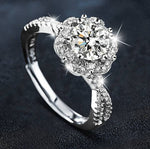 S925 Sterling Silver Plum Blossom Moissanite Ring
