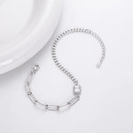 S925 Sterling Silver Square Cubic Zirconia Bracelet