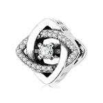 S925 Sterling Silver Infinite Ring Micro Inlaid Zircon Pendant
