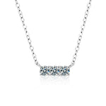 S925 Sterling Silver Three Stone Moissanite Necklace