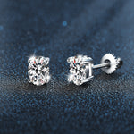 925 Sterling Silver Moissanite Pigeon Egg Spiral Earrings