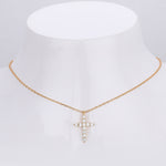 S925 Sterling Silver Faith Pendant with Zircon Cross Necklace