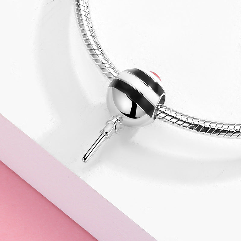 S925 Sterling Silver Lollipop Bead Pendant