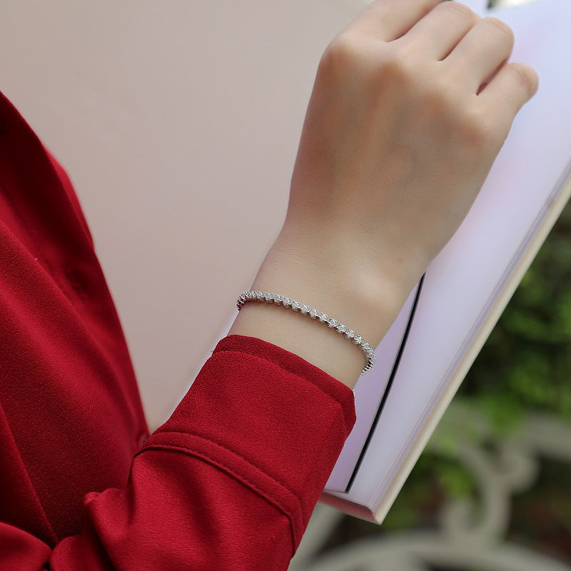 S925 Silver Moissanite Christmas Bracelet