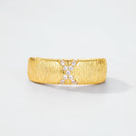S925 Sterling Silver Gold Plated Zircon Inlaid Ring