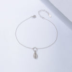 S925 Sterling Silver Simple Graceful Geometric Shell-Shaped Zircon Anklet