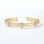 S925 Sterling Silver Geometric Ribbon Braided Zircon Inlaid Bracelet