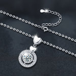 S925 Sterling Silver Moissanite Loving Heart Pendant Necklace