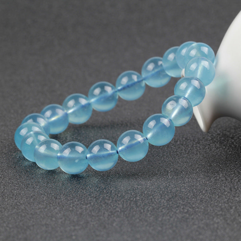 Natural Ice-Texture Aquamarine Bracelet