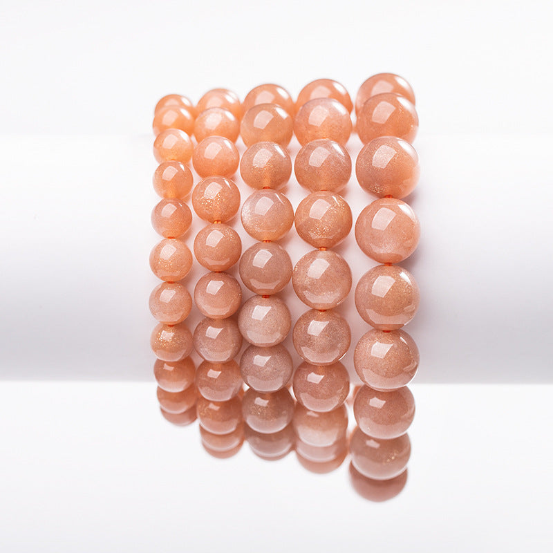 Natural Sunstone and Orange-Yellow Moonstone Bracelet