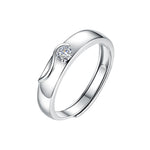 925 Sterling Silver Moissanite Angel Wing Couple Ring