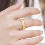S925 Sterling Silver Gold-Plated Ginkgo Leaf Irregular Ring