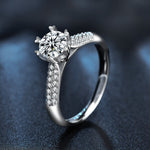 S925 Sterling Silver Queen Moissanite Ring