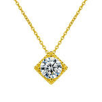 S925 Sterling Silver Moissanite Simple Cube Sugar Necklace