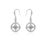 New Chinese retro copper tassel 925 silver Mosan diamond ear hook
