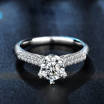 S925 Sterling Silver Queen Moissanite Ring