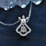 S925 Sterling Silver Moissanite Small Skirt Crown Clavicle Chain Pendant Necklace