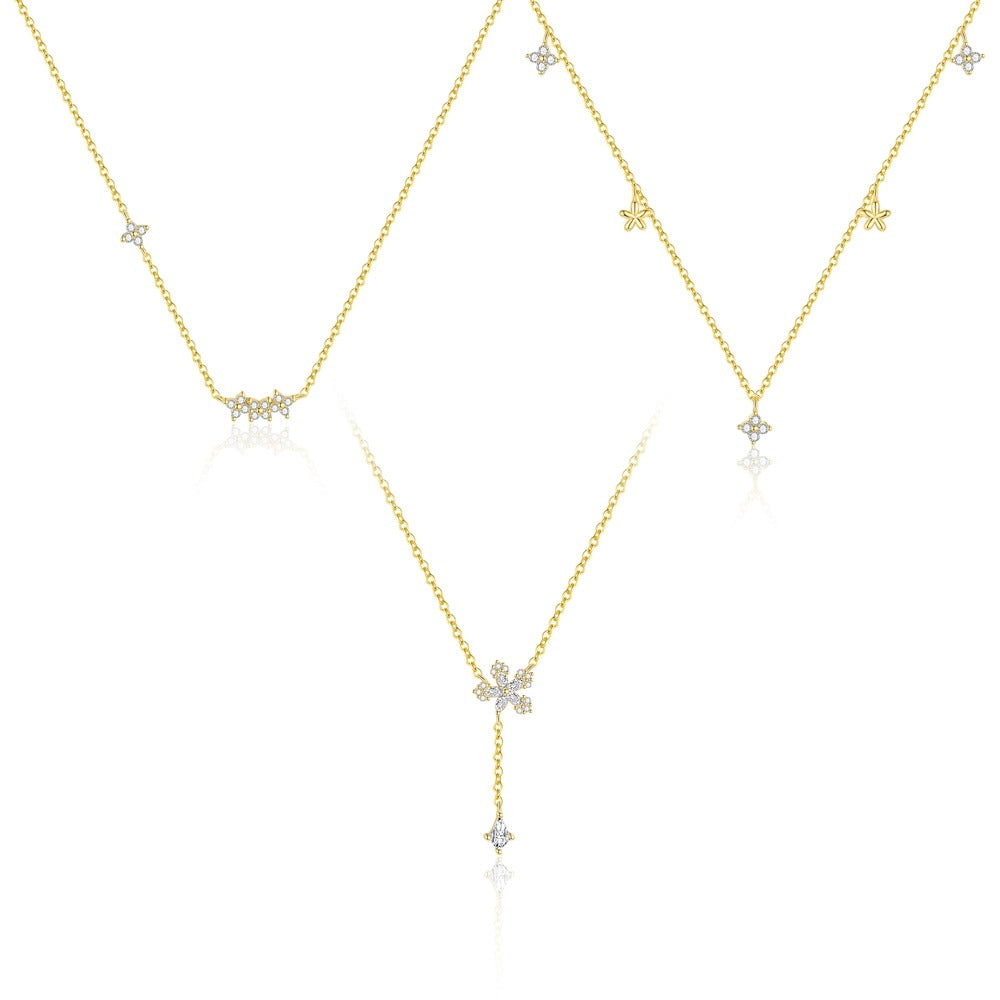 S925 Sterling Silver Sparkling Zircon Necklace
