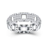 S925 Silver Pavé-Set Moissanite Ring
