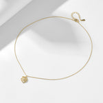 S925 Sterling Silver Retro Hollow Rose Zircon Necklace