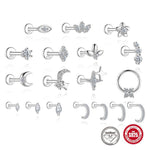 S925 Sterling Silver Moissanite Cartilage Stud Earring with Threaded Post(Single unit)