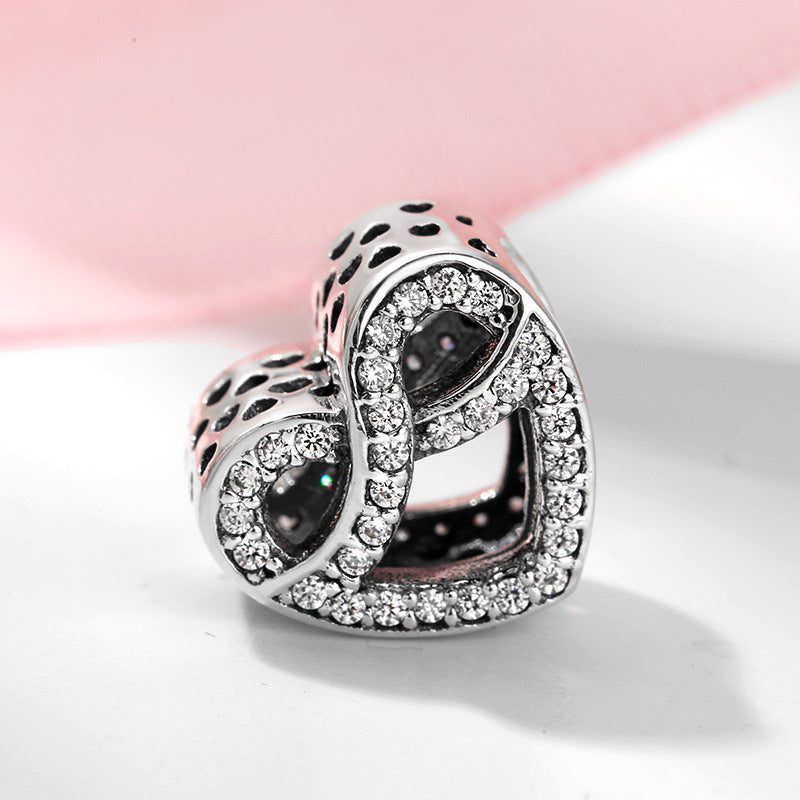 S925 Sterling Silver Loving Heart Infinite Zircon Pendant