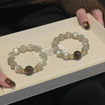 Natural Moonstone and Smoky Quartz Crystal Bracelet
