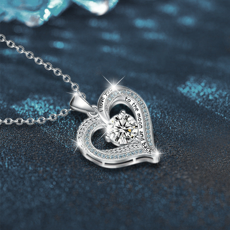 S925 Sterling Silver Heart-Shaped Pendant Necklace