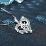 S925 Sterling Silver Heart-Shaped Pendant Necklace