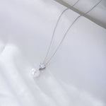 S925 Sterling Silver Heart-Shaped Zircon Pearl Necklace