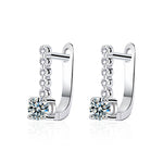 Classic U-Shaped Moissanite Earrings — 925 Sterling Silver