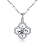 S925 Sterling Silver Clover Moissanite Necklace