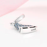 S925 Sterling Silver Skates Pendant Blue Zircon Pendant