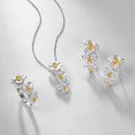 S925 Sterling Silver Orchid Necklace