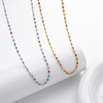 Dopamine Colored Zirconium Necklace in 925 Sterling Silver