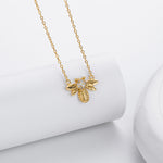 S925 pure silver fashionable zirconia bee-shaped necklace