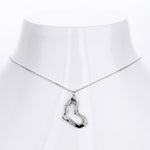 S925 Sterling Silver Irregular Wrinkles Heart Necklace