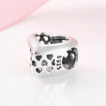 S925 Sterling Silver Loving Heart Hollow Beaded Pendant