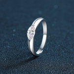 S925 Sterling Silver Solitaire Marquise Moissanite Ring