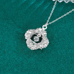 S925 Sterling Silver Moissanite Woven Dream Net Clover Pendant Necklace