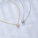S925 Sterling Silver Hollow Single Diamond Zircon Necklace