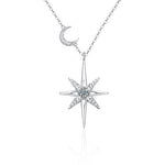 S925 Sterling Silver Moissanite Eight Awn Star Necklace