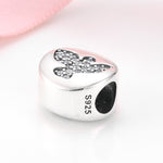 S925 Sterling Silver Peace Dove Beaded Zircon Pendant