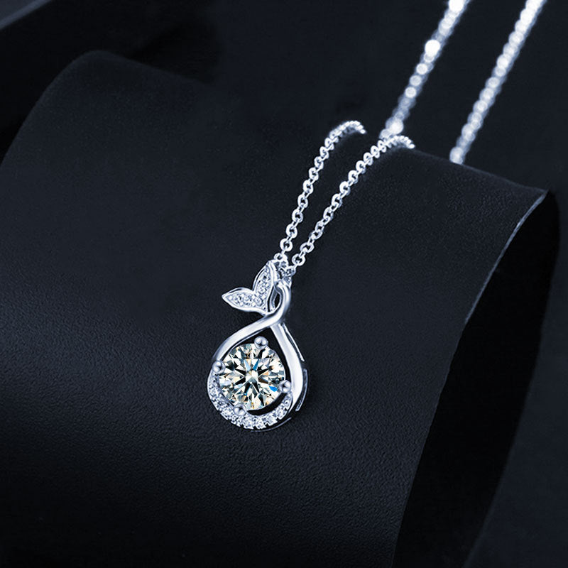 S925 Sterling Silver Moissanite Fishtail Necklace