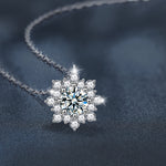 S925 Sterling Silver Moissanite SUNFLOWER Pendant Necklace