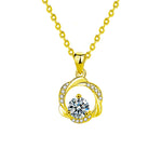 S925 Sterling Silver Moissanite Mobius Pendant Necklace