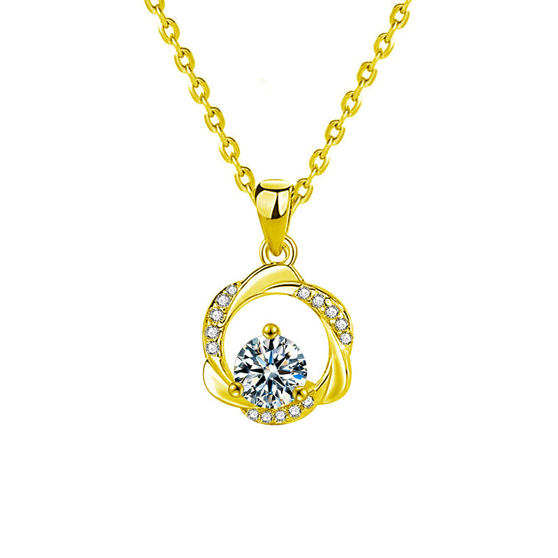 S925 Sterling Silver Moissanite Mobius Pendant Necklace